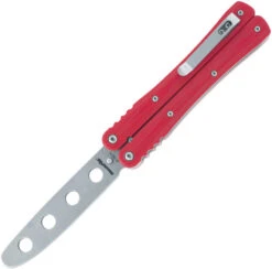 Black Fox Balisong Red Trainer Knife + Pocket Clip 51tk