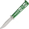 Benchmark 9.13" Balisong Green Handle Knife (Butterfly) 010