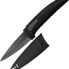 Benchmark 7.38" Black Ceramic Fixed Blade Neck Knife W/ Sheath 007