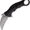 BucknBear Tactical Karambit Linerlock Black G10 Folding Damascus Steel Pocket Knife 1221KFD