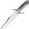 Boker Bowie Fixed Blade Knife Stag Bohler N690 Stainless W/ Belt Sheath 121547HH