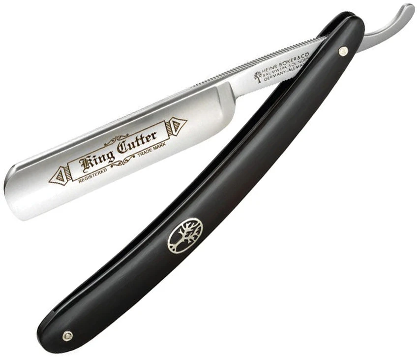 Boker King Cutter Straight Black High Carbon Folding Razor GERMANY 140524 1 Boker King Cutter Straight Black High Carbon Folding Razor GERMANY 140524
