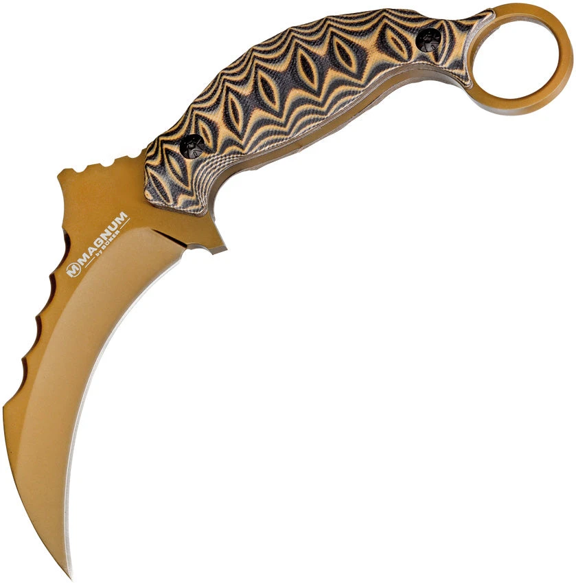 Boker Magnum Raptors Claw Bronze 440A Karambit G10 Fixed Blade Knife 02SC032 1 Boker Magnum Raptors Claw Bronze 440A Karambit G10 Fixed Blade Knife 02SC032