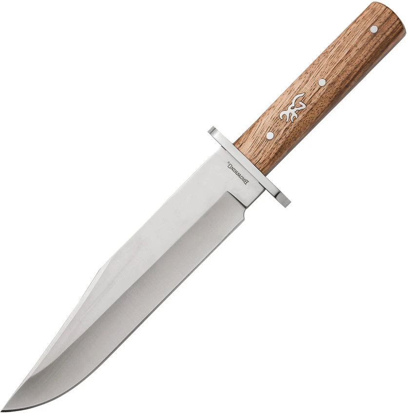 Browning Bowie Brown Wooden Stainless Steel Fixed Blade Knife 0920 1 Browning Bowie Brown Wooden Stainless Steel Fixed Blade Knife 0920