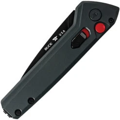 Buck Automatic Deploy Knife Button Lock Sniper Gray Aluminum 154CM Stainless Drop Point Blade 838GYS1 -Elite Knives Shop BU838GYS1 add 02