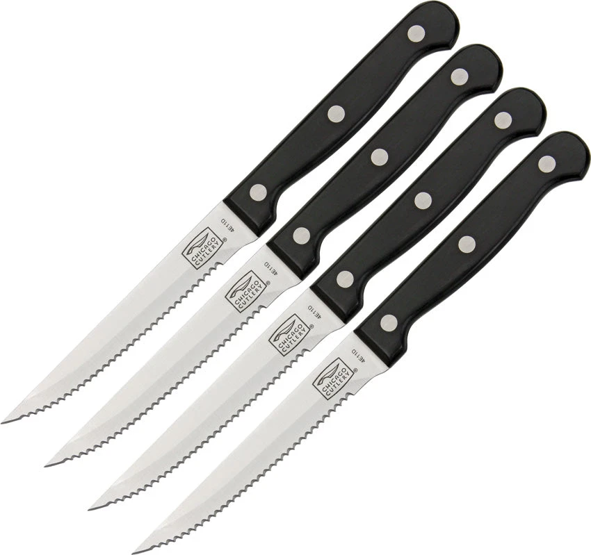 Chicago Cutlery 4pc Kitchen Essentials High Carbon Steak Knife Set 01393 1 Chicago Cutlery 4pc Kitchen Essentials High Carbon Steak Knife Set 01393