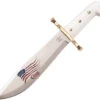 Case Cutlery XX Bowie SS White Synthetic Fixed American Flag Blade Knife 03055
