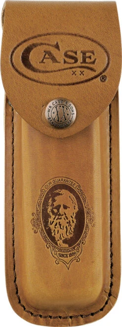 Case XX LG Job Brown Leather Sheath Case For Folding Pocket Knife 5.5" - 9027