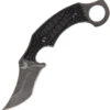 Combat Ready Black G10 Karambit Stonewash Fixed Blade Neck Knife 340