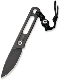 Civivi Minimis Black 10Cr15CoMoV Fixed Blade Neck Knife W/ Kydex Sheath 200261