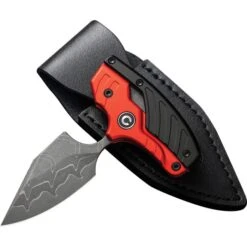 Civivi Typhoeus Folding Push Dagger Knife Black & Red Aluminum Damascus Blade W/ Sheath 21036DS1 -Elite Knives Shop CIVC21036DS1 add 05