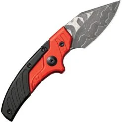 Civivi Typhoeus Folding Push Dagger Knife Black & Red Aluminum Damascus Blade W/ Sheath 21036DS1 -Elite Knives Shop CIVC21036DS1 add 06