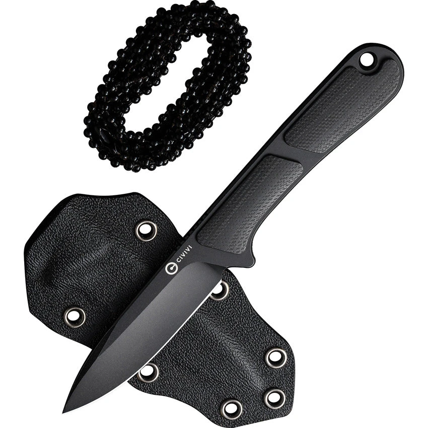Civivi Mini Elementum Black G10 Nitro-V Drop Point Fixed Blade Neck Knife 230101 5 Civivi Mini Elementum Black G10 Nitro-V Drop Point Fixed Blade Neck Knife 230101 - Image 5