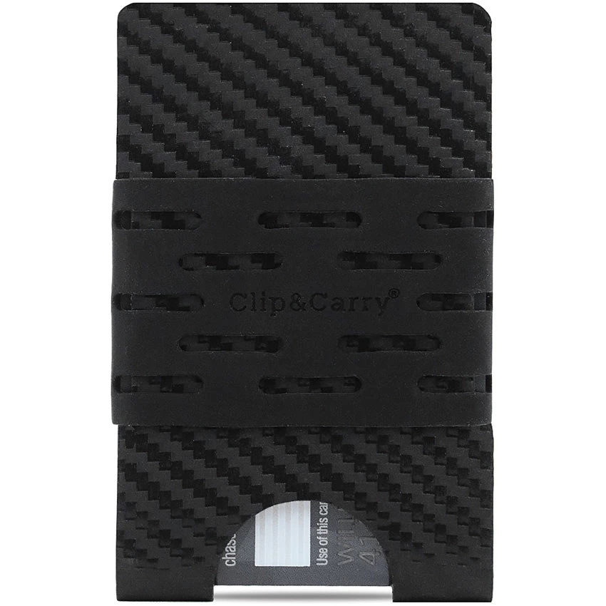 Clip & Carry Black Carbon Fiber Pattern Kydex Slydex Minimalist EDC Wallet 078 2 Clip & Carry Black Carbon Fiber Pattern Kydex Slydex Minimalist EDC Wallet 078 - Image 2