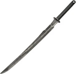 Cyber Sabre Sword Black Leather Wrapped Manganese Blade W/ Belt Sheath 926979