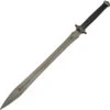 Dark Xiphos Sword Black Leather Wrapped Manganese Blade W/ Belt Sheath 926981