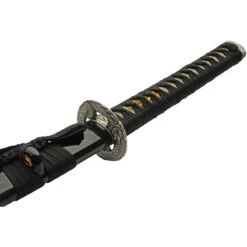 Air Dragon Katana Black Cord Wrapped 1045 Carbon Steel Sword W/ Scabbard 926986 5 Air Dragon Katana Black Cord Wrapped 1045 Carbon Steel Sword W/ Scabbard 926986 -Elite Knives Shop CN926986 add 02
