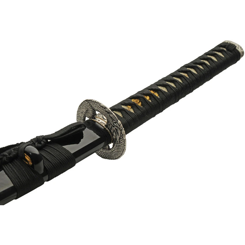 Air Dragon Katana Black Cord Wrapped 1045 Carbon Steel Sword W/ Scabbard 926986 3 Air Dragon Katana Black Cord Wrapped 1045 Carbon Steel Sword W/ Scabbard 926986 - Image 3