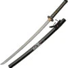 Skull Tattoo Katana Black Wrapped 1045 Carbon Steel Sword W/ Scabbard 926988