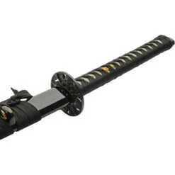 Skull Tattoo Katana Black Wrapped 1045 Carbon Steel Sword W/ Scabbard 926988 -Elite Knives Shop CN926988 add 02