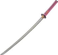 Rainbow Taffy Katana Pink Wrapped 1045 Carbon Steel Sword W/ Scabbard 926992