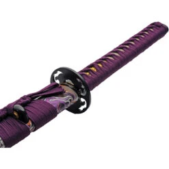 Growling Dragon Katana Purple Wrapped 1045 Carbon Steel Sword W/ Scabbard 926995 -Elite Knives Shop CN926995 add 02