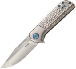 CRKT Lanny A/O Assisted Open Silver Aluminum Folding Knife Mah 6525
