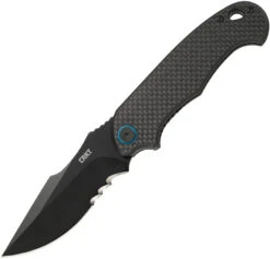 CRKT P.S.D. Linerlock Black A/O Assisted Open Veff Serrated Folding Knife 7920k