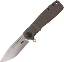 CRKT Homefront Linerlock A/O OD Folding Pocket Knife Aluminum Drop Point K252GXP