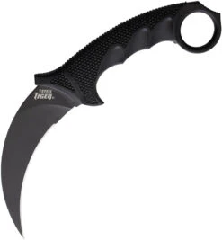 Cold Steel Karambit Steel Tiger Fixed Blade Knife Black Griv-Ex AUS-8A 49KSTBKBK
