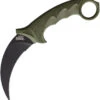 Cold Steel Karambit Steel Tiger Fixed Blade Knife OD Green AUS-8A 49KSTODBK