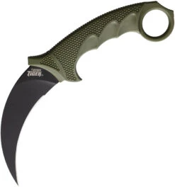 Cold Steel Karambit Steel Tiger Fixed Blade Knife OD Green AUS-8A 49KSTODBK