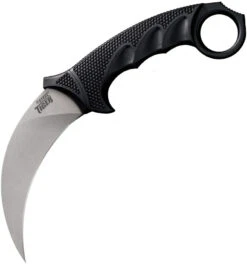 Cold Steel Black Steel Tiger Karambit AUS-8A Stainless Blade W/ Sheath 49KST