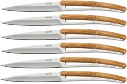 Deejo Steak Knife Set Of 6 Kitchen Olive Wood Knives 6ab001