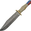 Other Damascus Steel AmericaUSA Flag Fixed Blade Bowie Knife 1150