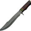 Damascus 15" Exotic Damascus Red Green & Brass Bowie Knife + Sheath 1240