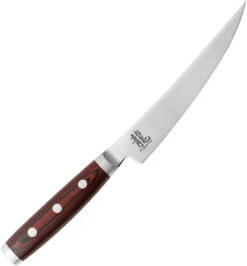 Dragon Apogee Fillet Brown/Red Micarta BD1 Steel Kitchen Knife 00824