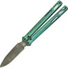 EOS Serpent Green Titanium Balisong Butterfly Knife 073