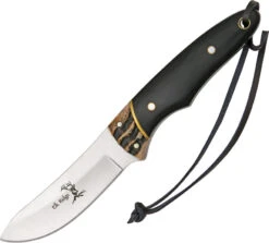 Elk Ridge Jig Bone & Black Wood 7" Fixed Blade Knife - 088