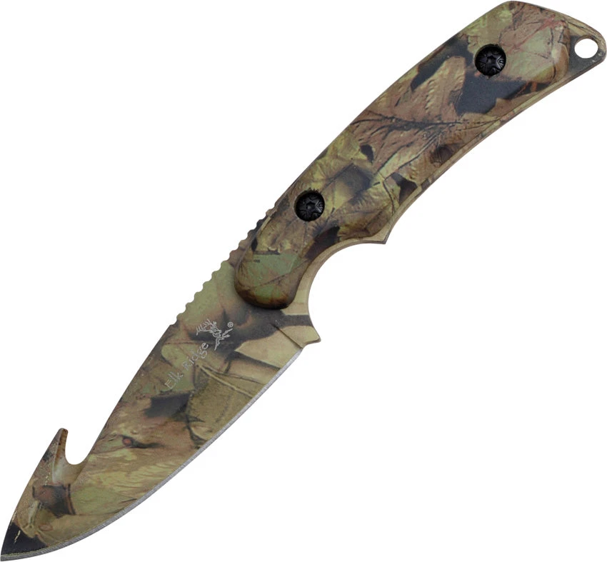 Elk Ridge Guthook Hunter Green Camo 8" Skinner Knife - 116 1 Elk Ridge Guthook Hunter Green Camo 8" Skinner Knife - 116