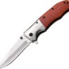 Elk Ridge Spring Assisted Folding Pocket Knife Brown Wood Satin - A165nw
