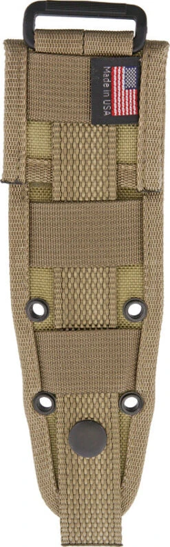 ESEE Izula Fixed Blade Knife MOLLE Back Khaki Tan Nylon Belt Sheath USA IZMBK