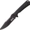 Elite Tactical Bowie Black Synthetic Stainless Steel Fixed Blade Knife FIX005BKS