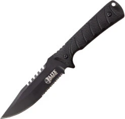 Elite Tactical Bowie Black Synthetic Stainless Steel Fixed Blade Knife FIX005BKS