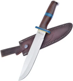 Frost Cutlery Blue Thunder Bowie Fixed Blade Knife Rosewood Stainless SW002