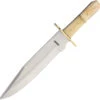 Frost Cutlery Bowie Smooth Bone White Handle Chipaway Fixed Blade Knife CW0133
