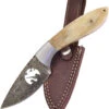 Frost Cutlery Damascus Duck Bowie White Bone Handle Stainless Knife 991WSBDK