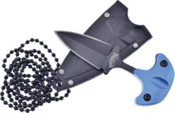 Frost Cutlery Blue Aluminum Double Edge Push Dagger W/ Neck Sheath C96BL