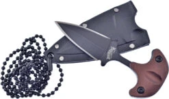 Frost Cutlery Coyote Brown Aluminum Double Edge Push Dagger W/ Neck Sheath C96CB