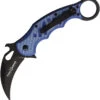 Fox Karambit Blue Twill G10 + Carbon Fiber Inlay Linerlock Black N690 Folding Knife 479 Blt